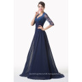 Grace Karin 2015 Newest Navy Blue Long Lace Formal Evening Dress With Long Sleeve CL6234